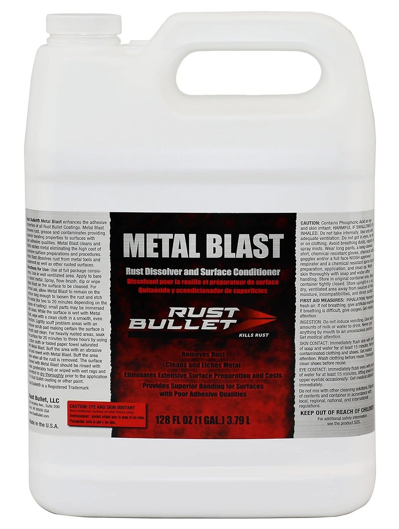 RUST BULLET Metal Blast - 1 Gallon - Rust Remover & Metal Prep, Cleaner & Conditioner for Superior Adhesion, Eliminates Grease, Contaminants & Corrosion - Image 1